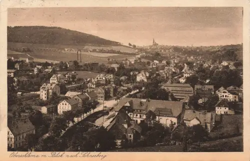 AK Oberschlema Stadtansicht mit Blick nach Schneeberg Sachsen 1926 Postkarte