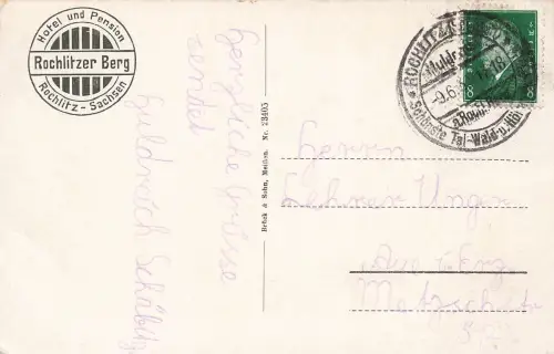 AK Rochlitz Schlossanlage Doppelturm an Zwickauer Mulde Sachsen 1930 Postkarte