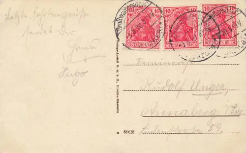 AK Freiberg Totalansicht Kirche Sachsen 1920 gelaufen Postkarte
