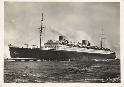 AK Vierschrauben Turbinen Schnelldampfer Bremen Nordd. Lloyd Postkarte