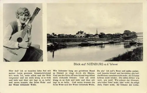AK Nienburg a. d. Weser Liedpostkarte mit Sängerin ungelaufen Niedersachsen