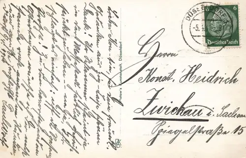 AK Düsseldorf Tritongruppe Stadtgraben Nordrhein-Westfalen 1941 Postkarte