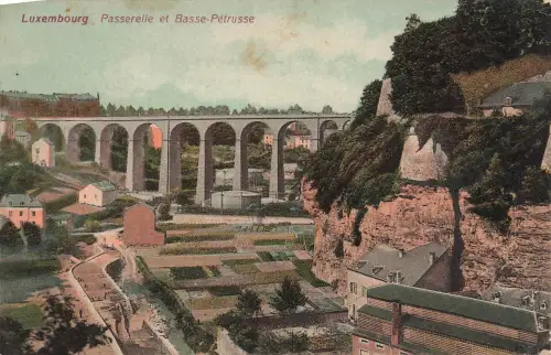 AK Luxembourg Passarelle et Basse- Pétrusse Luxemburg ungelaufen Feldpostkarte
