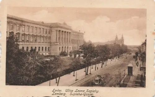 AK Lemberg Lwów Saphieha Gasse Hochschule Ukraine ungelaufen Postkarte