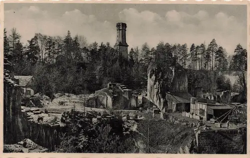 AK Rochlitz Porphyrsteinbrüche Rochlitzer Berg Sachsen gelaufen Postkarte