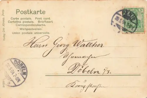 AK Penig Stadtansicht Kirche Sachsen 1904 gelaufen Postkarte