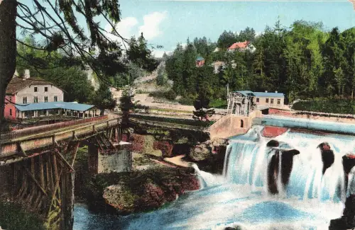 AK Salzkammergut Gmunden Traunfall Traunfallrestaurant Österreich Werbepostkarte