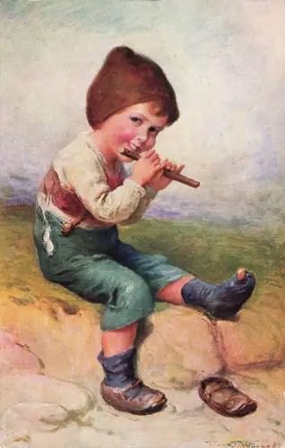 AK Franz Würbel Der kleine Pfeifer Junge mit Flöte Nr. 404/2 1926 Künstlerkarte