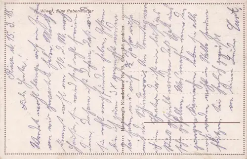 AK N. Wiwel ,,Eine Rabenmutter´´ Krähe erschreckt kleinen Buben am Baum