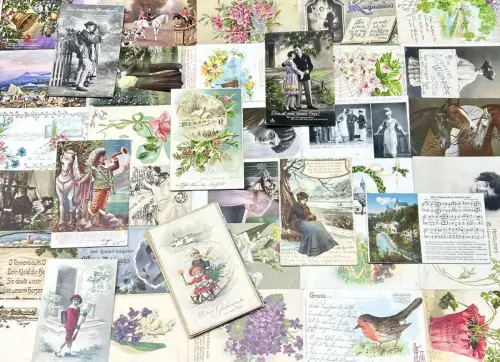 Lot / Konvolut 50 AK Postkarten Kitsch Kinder Glückwunsch Kunst vor 1945