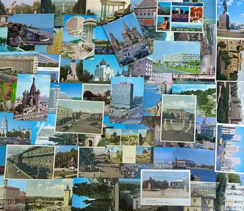 Lot / Konvolut 100 AK Postkarten Russland UdSSR Sowjetunion ab 1950