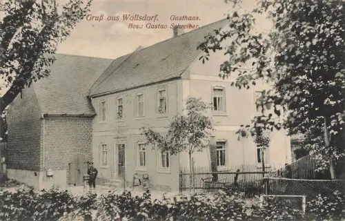 AK Wollsdorf Gasthaus Gustav Schreiber Niedersachsen 1911 gelaufen Feldpostkarte