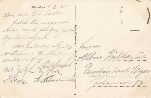 AK Hirschberg Stadtansicht Drogerie Riesengebirge Schlesien 1925 Postkarte