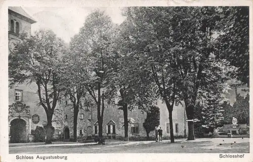 AK Augustusburg Schlosshof Erzgebirge Sachsen 1931 gelaufen Postkarte