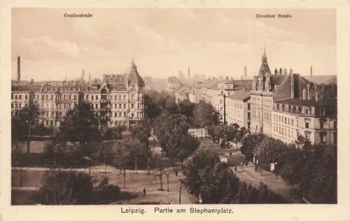 AK Leipzig Partie am Stephaniplatz Sachsen ungelaufen Postkarte