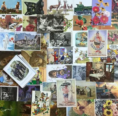 Lot / Konvolut 100 AK Postkarten Kitsch Kinder Glückwunsch Witz ab 1950