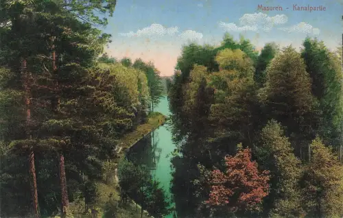 AK Masuren Mazury Kanalpartie Ostpreussen ungelaufen Postkarte