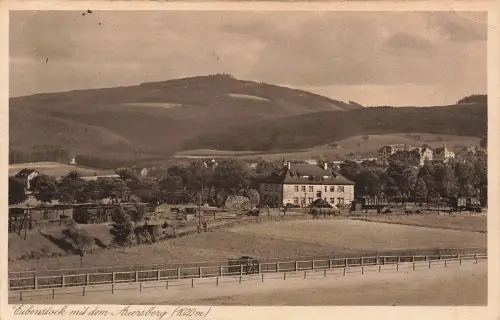AK Eibenstock Stadtansicht Auersberg Sachsen Erzgebirge 1930 gelaufen Postkarte