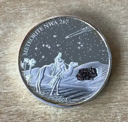 Liberia 10 Dollars 2004 Meteorite NWA 267 PP 2 OZ Unzen Silber