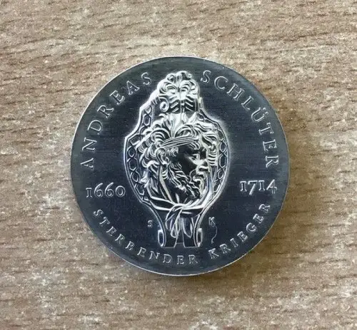DDR Münze 20 Mark 1990 Andreas Schlüter Silber