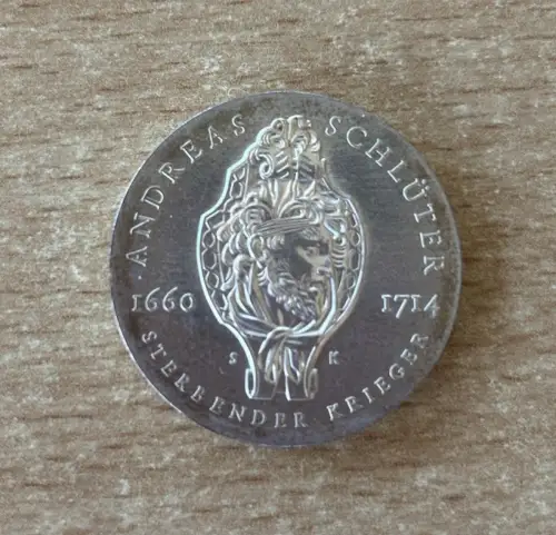 DDR 20 Mark 1990 Andreas Schlüter Silber