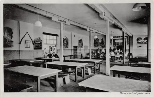 HOYERSWERDA Neuwiese Lager Komandantur Mannschafts - Speiseraum AK 1942