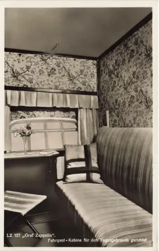 AK Graf Zeppelin Fahrgastkabine Postkarte