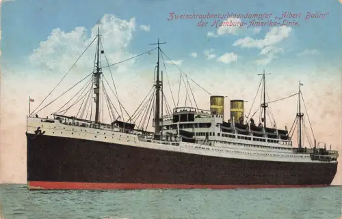 AK Zweischrauben Turbinen Dampfer Albert Ballin H.A.P.A.G 1933 Postkarte