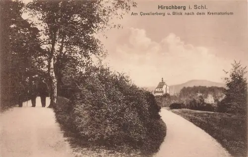 AK Hirschberg Cavalierberg Blick nach Krematorium Schlesien ungelaufen Postkarte