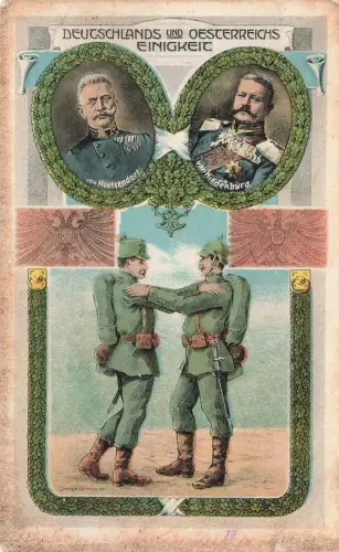 AK 1.WK Hoetzendorf Hindenburg Portrait 1915 gelaufen Patriotika Postkarte