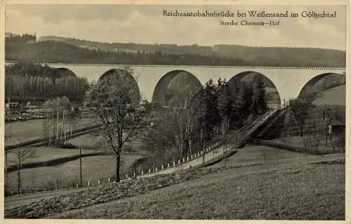 AK Reichsautobahnbrücke bei Weißensand Göltzschtal Vogtland Sachsen Postkarte
