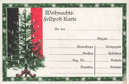 AK Weihnachts Feldpost Karte Flagge Weihnachtsbaum Postkarte