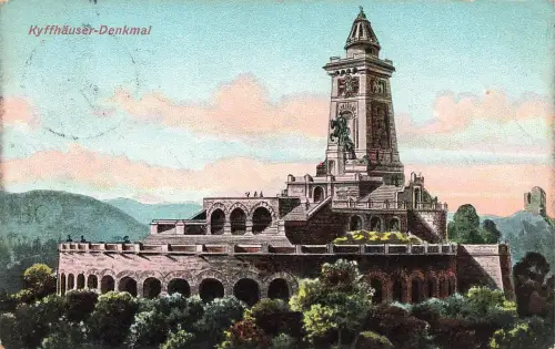 AK Kyffhäuser Kyffhäuser-Denkmal Thüringen 1907 gelaufen Postkarte