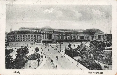 AK Leipzig Hauptbahnhof Sachsen 1920 gelaufen Postkarte
