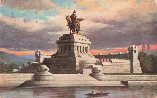AK Koblenz Kaiser Wilhelm Denkmal Rheinland-Pfalz 1930 gelaufen Postkarte