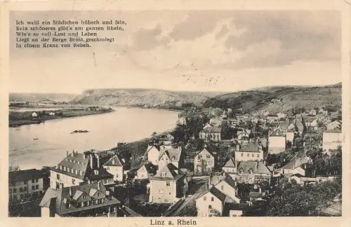 AK Linz Stadtansicht Rhein Österreich 1927 gelaufen Postkarte