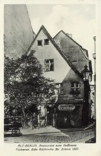 AK Alt Berlin Restaraunt zum Nußbaum Berlin 1937 gelaufen Postkarte