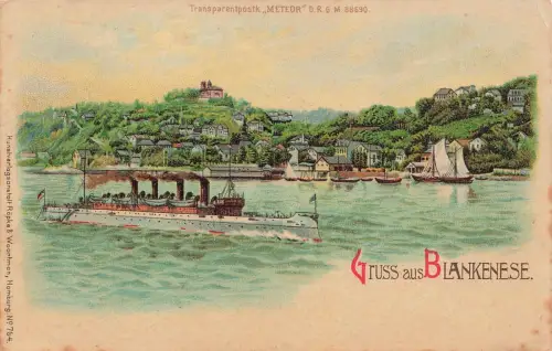 AK Blankenese Elbe Süllberg mit Schiffen Hamburg ungelaufen Postkarte