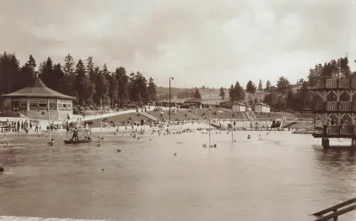 AK Auerbach Gemeindebad Brunn Sachsen Vogtland 1933 gelaufen Postkarte