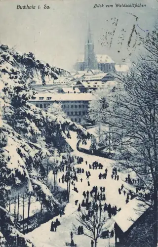 AK Annaberg Buchholz Winteransicht St. Katharinenkirche Sachsen 1925 Postkarte