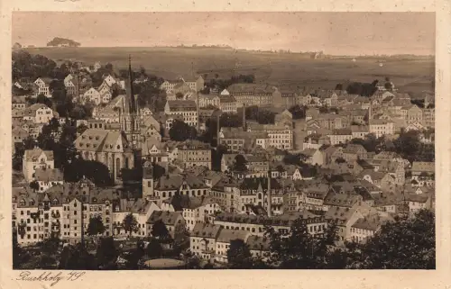 AK Annaberg-Buchholz Stadtansicht Sachsen Erzgebirge 1935 gelaufen Postkarte