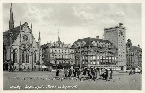 AK Leipzig Augustusplatz Sachsen 1933 gelaufen Postkarte