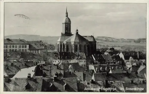 AK Annaberg-Buchholz St. Annenkirche Sachsen Erzgebirge 1933 gelaufen Postkarte