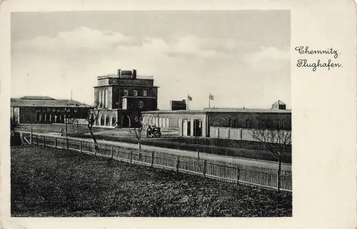 AK Chemnitz Flughafen Sachsen ungelaufen Postkarte