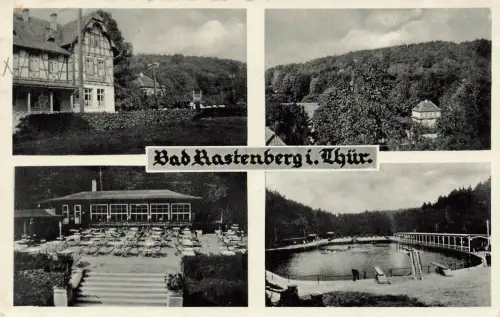 AK Bad Rastenberg Mehrbilddkarte Kurort Freibad Thüringen gelaufen Postkarte