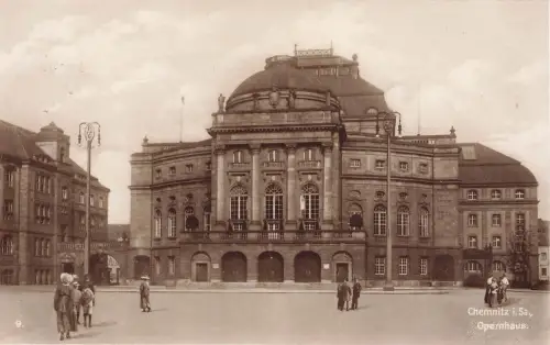 AK Chemnitz Opernhaus Sachsen 1928 gelaufen Postkarte