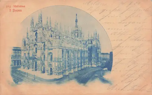 AK Milano II Duomo Italien 1900 gelaufen Postkarte