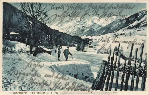 AK Steinach Sprunghügel Winter Schnee Skisport Österreich 1942 Feldpostkarte