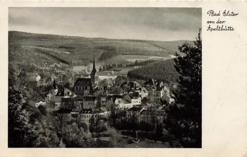 AK Bad Elster Stadtansicht Kirche Sachsen Vogtland 1937 gelaufen Postkarte