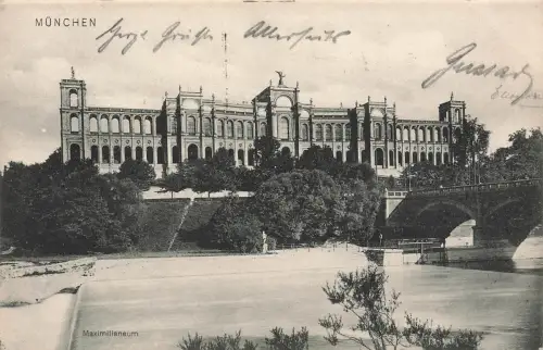 AK München Maximilianeum Bayern 1905 gelaufen Postkarte